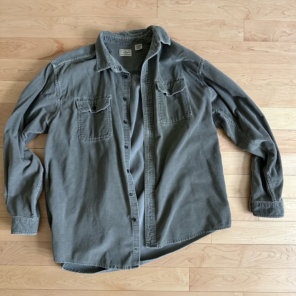 L.L. Bean Charcoal Button-Up Shirt
